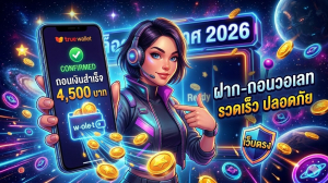 ถอนเงิน 4500 บาท ผ่าน True Wallet เว็บตรงสล็อตอวกาศ